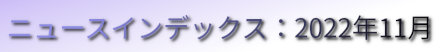 ニュースインデックス：2022年11月