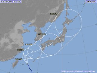 台風5号進路予想図