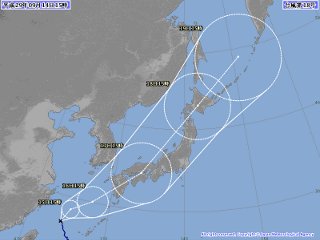 台風5号進路予想図