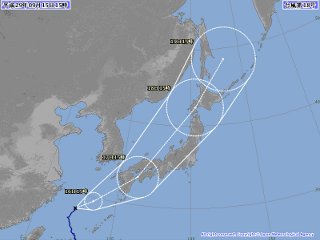 台風5号進路予想図