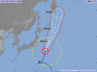 台風5号進路予想図