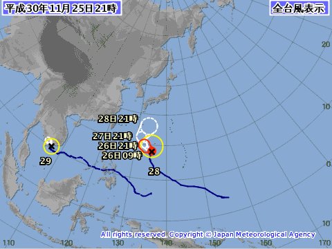 台風進路予想図