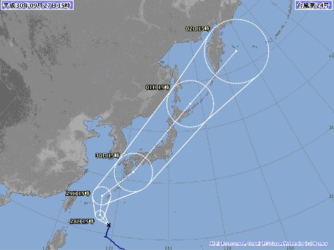 台風進路予想図