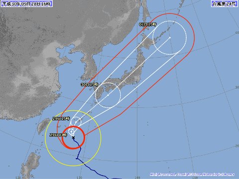 台風進路予想図