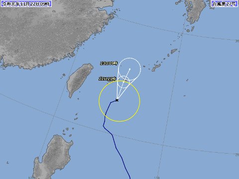 台風進路予想図