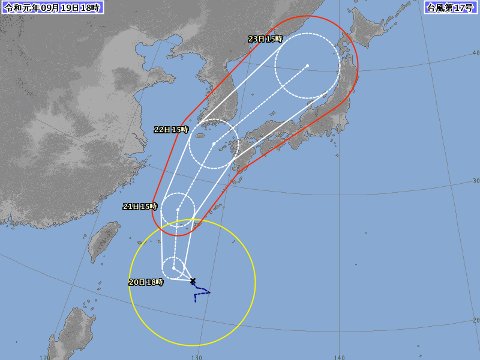 台風進路予想図