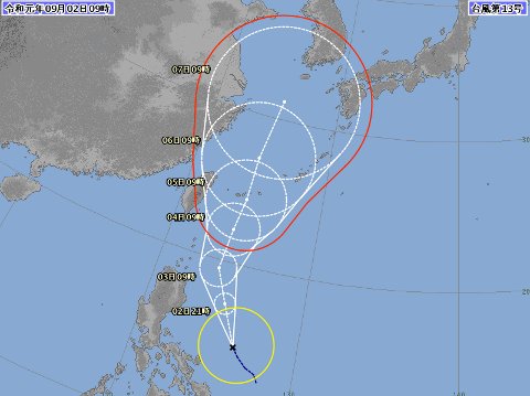 台風進路予想図