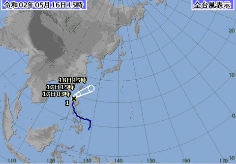 台風進路予想図