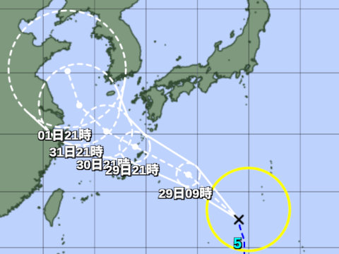 台風進路予想図