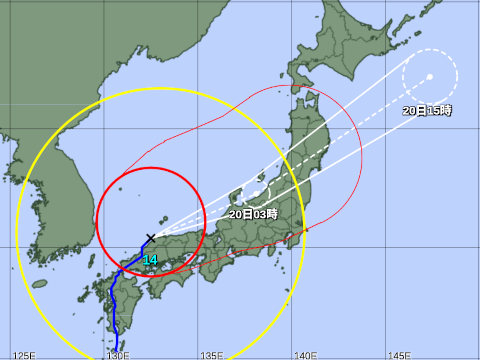 台風進路予想図