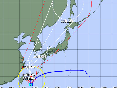 台風進路予想図
