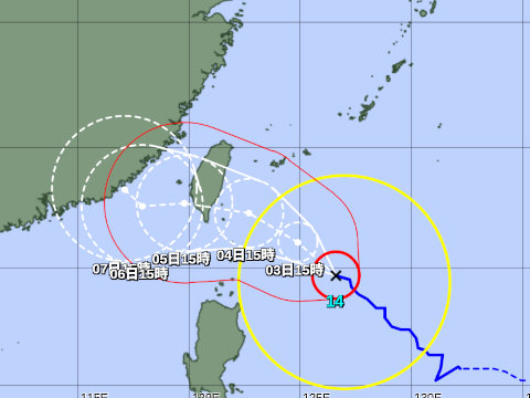 台風進路予想図