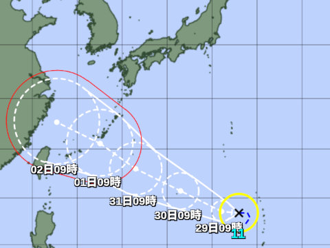 台風進路予想図