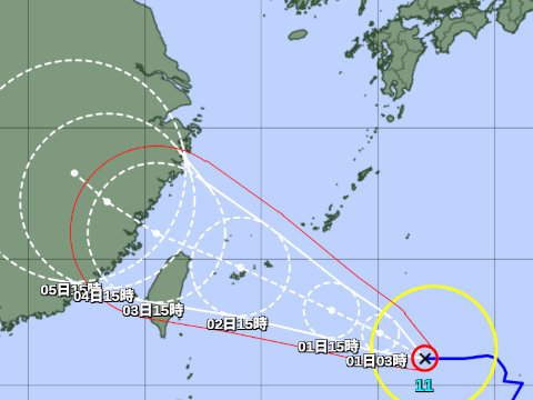 台風進路予想図