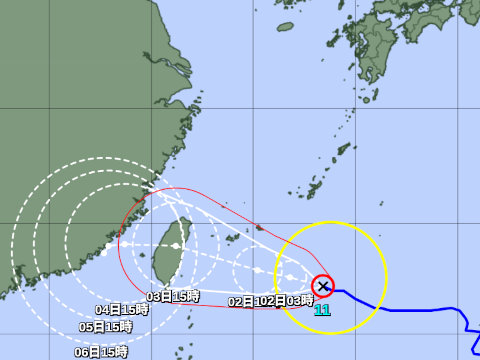台風進路予想図